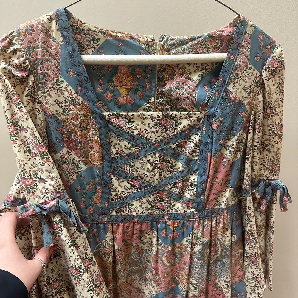 Floral Patchwork Women's Vintage Dress